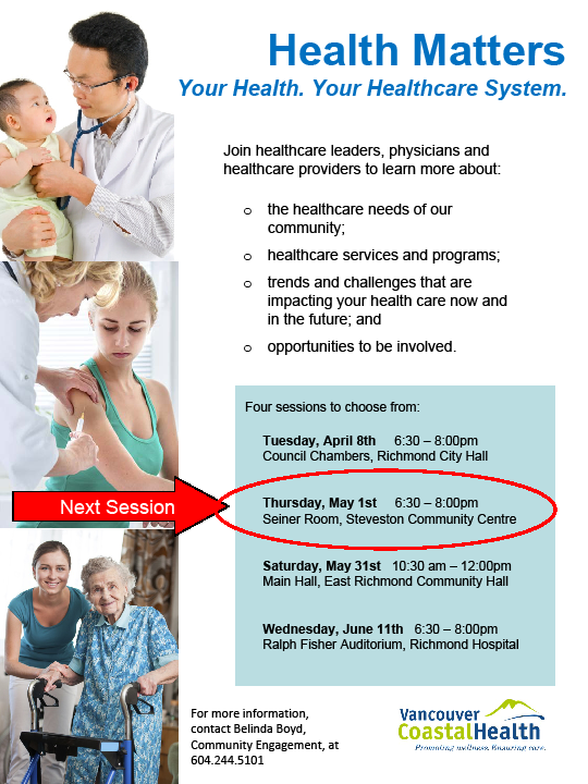 Health Matters information session poster