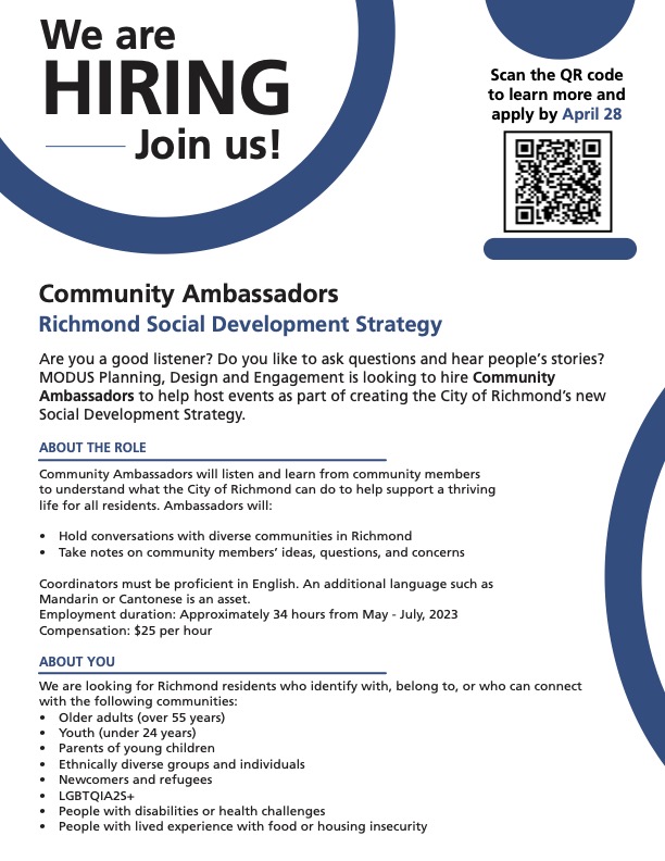 MODUS community ambassador for social development strategy poster